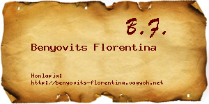 Benyovits Florentina névjegykártya